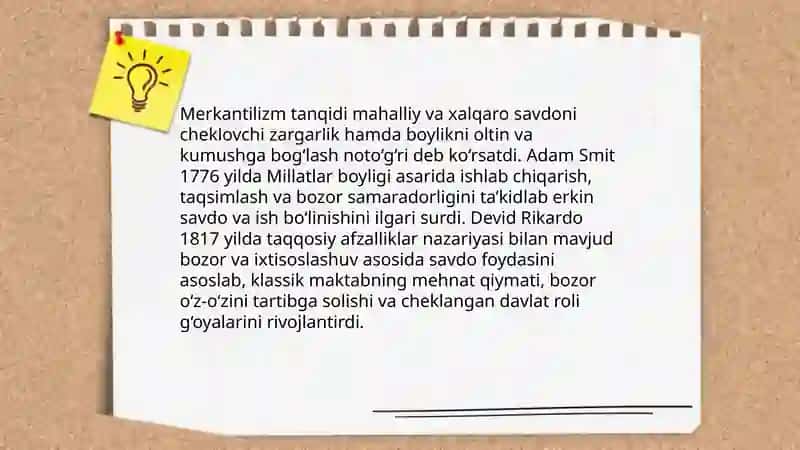 Klassik siyosiy iqtisod maktabi 4
