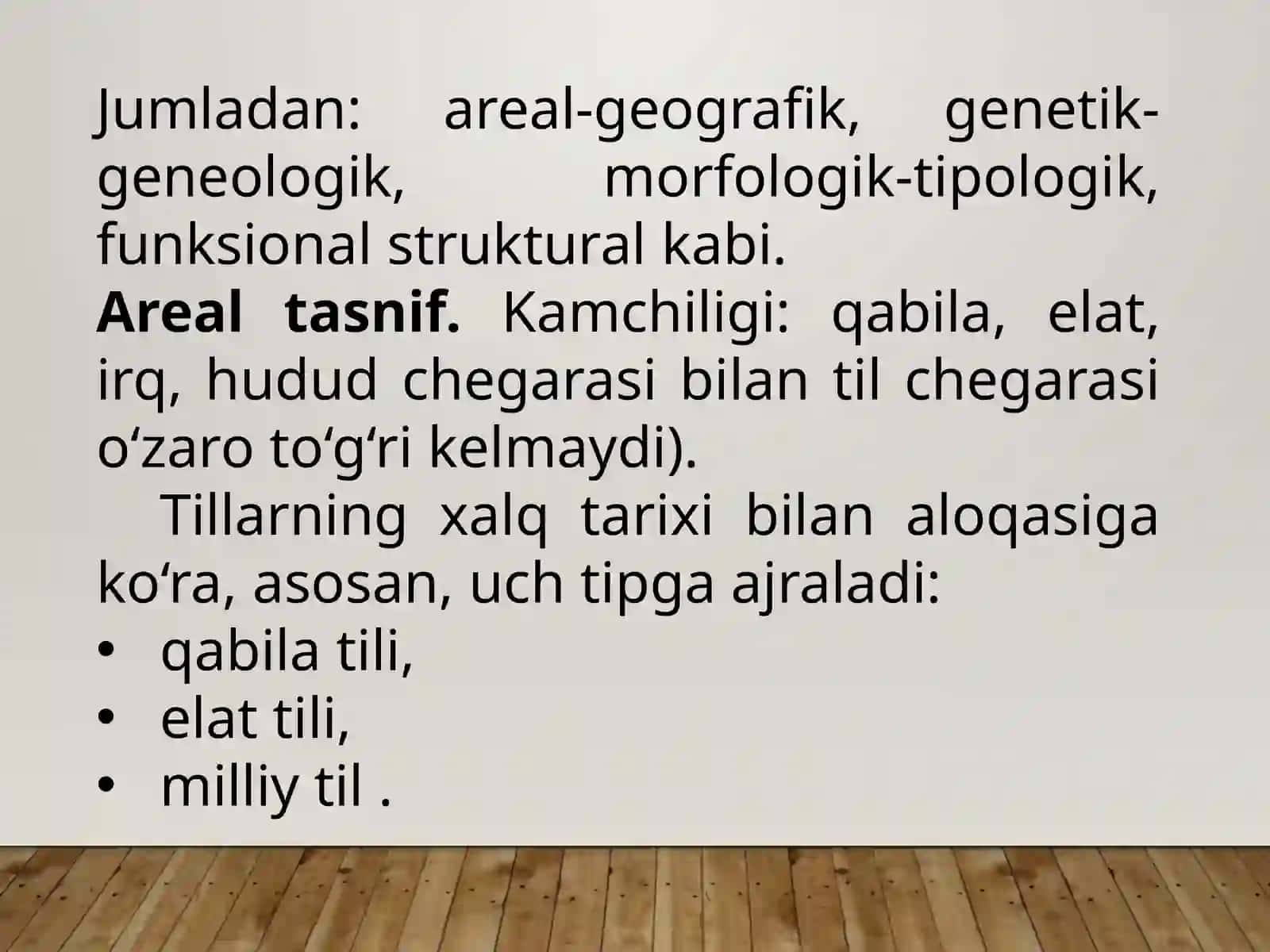 DUNYO TILLARI TASNIFI 4
