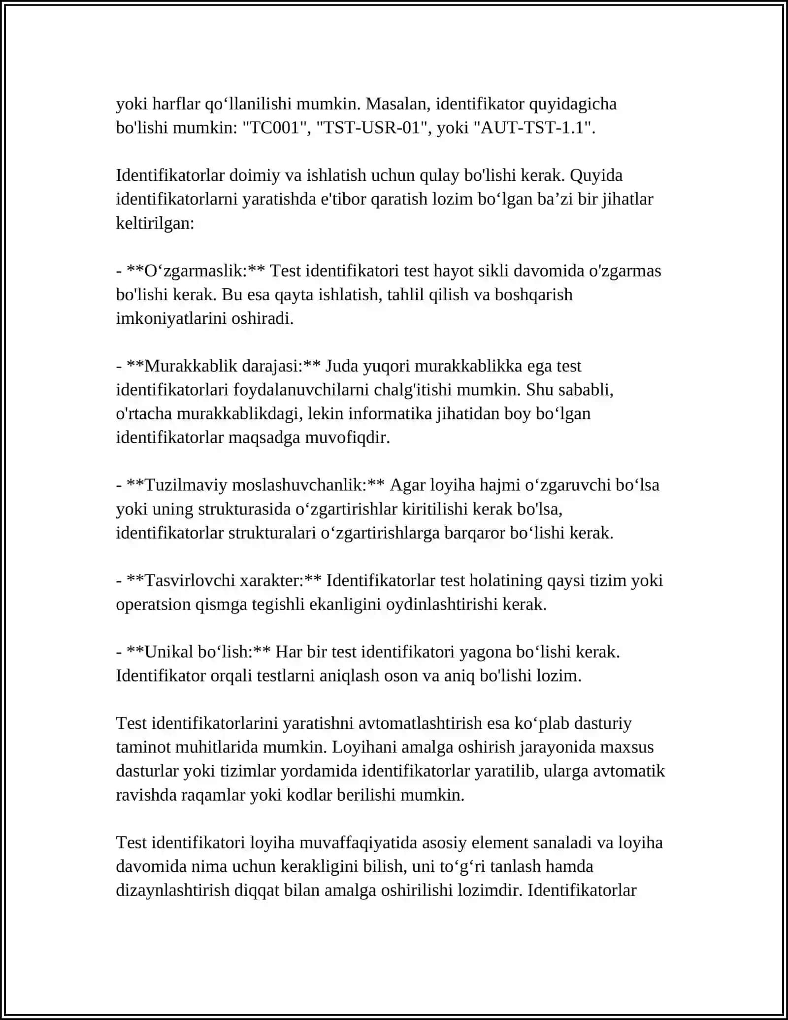 TEST YOZUVI (TEST CASE) SHABLONI 4