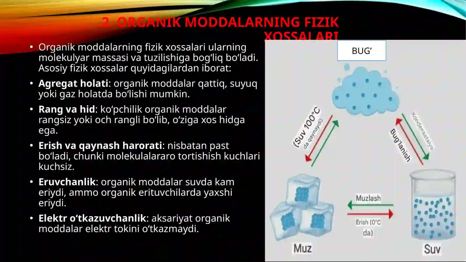 Organik moddalar ning xossalarini oʻrganish 4