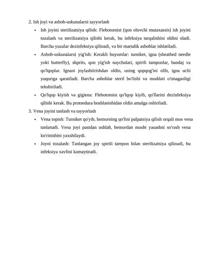 Bemorlardan tahlil uchun qon olish texnikasi 4
