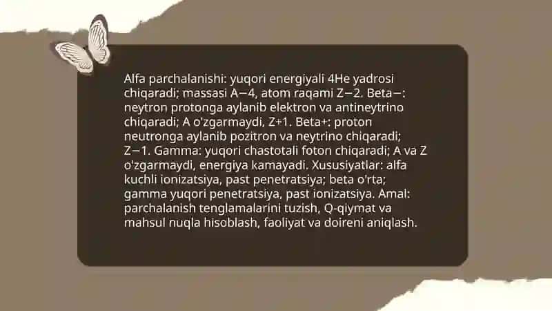 Yadro reaksiyalari va ularga oid mashqlar 4