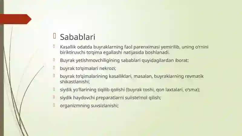 O’tkir va Surunkali Buyrak Yetishmovchiligi 4