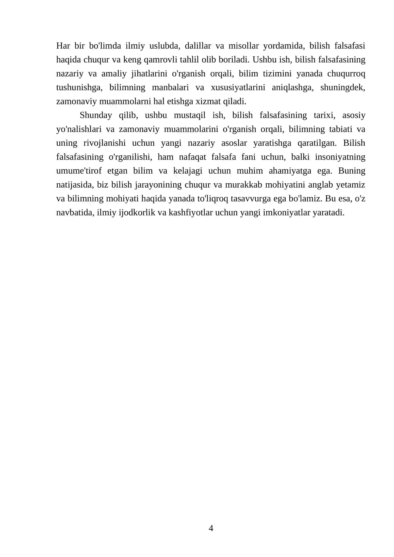 Bilish falsafasi 4