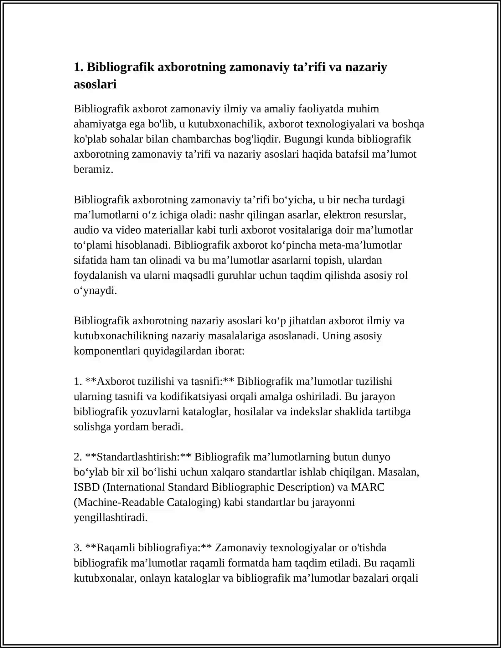 BIBLIOGRAFIK AXBOROTNING ZAMONAVIY TUSHUNCHASI 4