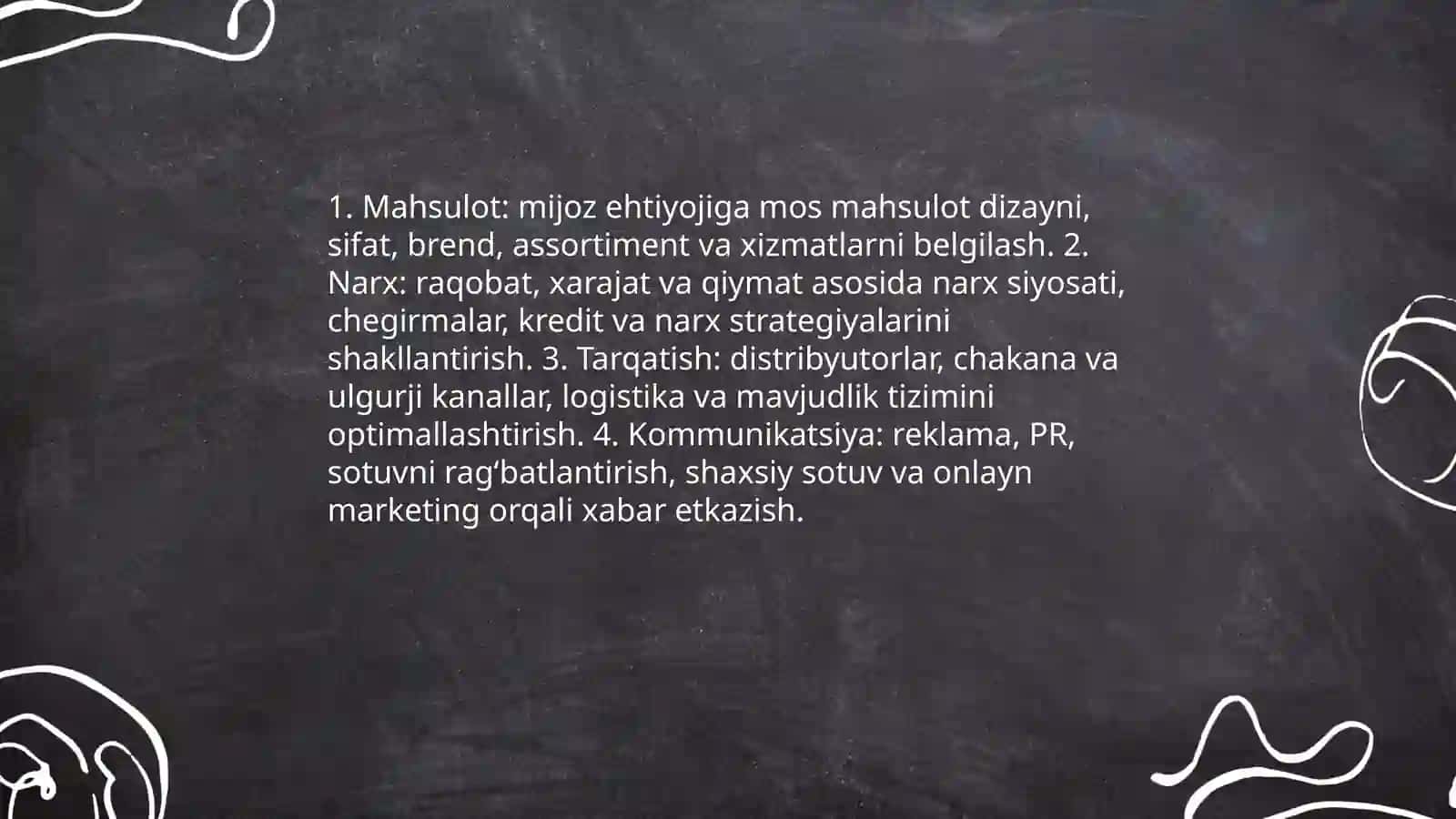 Marketing tadbirlar kompleksi va uning mohiyati 4