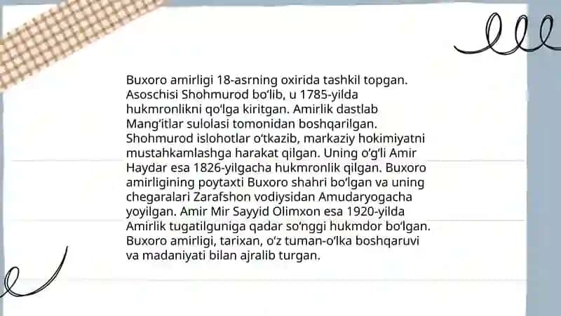 Buxoro amirligining tashkil topishi 4