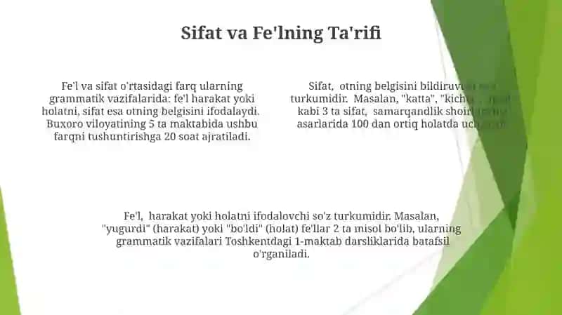 Sifatdosh va harakat nomi 4