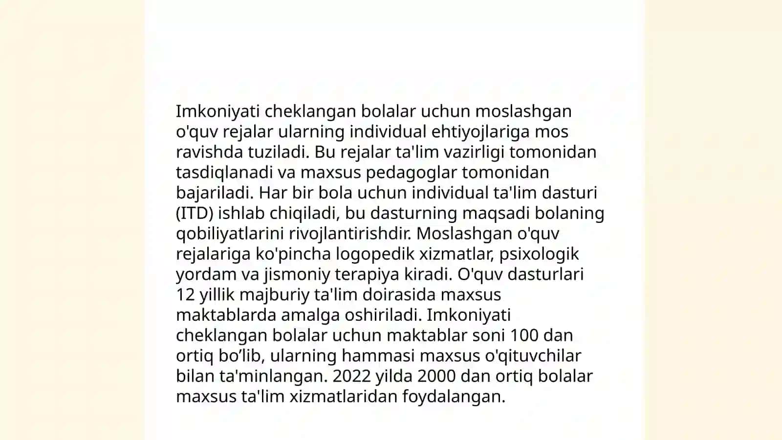 Imkoniyati cheklangan bolalarni inklyuziv talimi orqali õqitish va tarbiyalashni tashkil etish 4