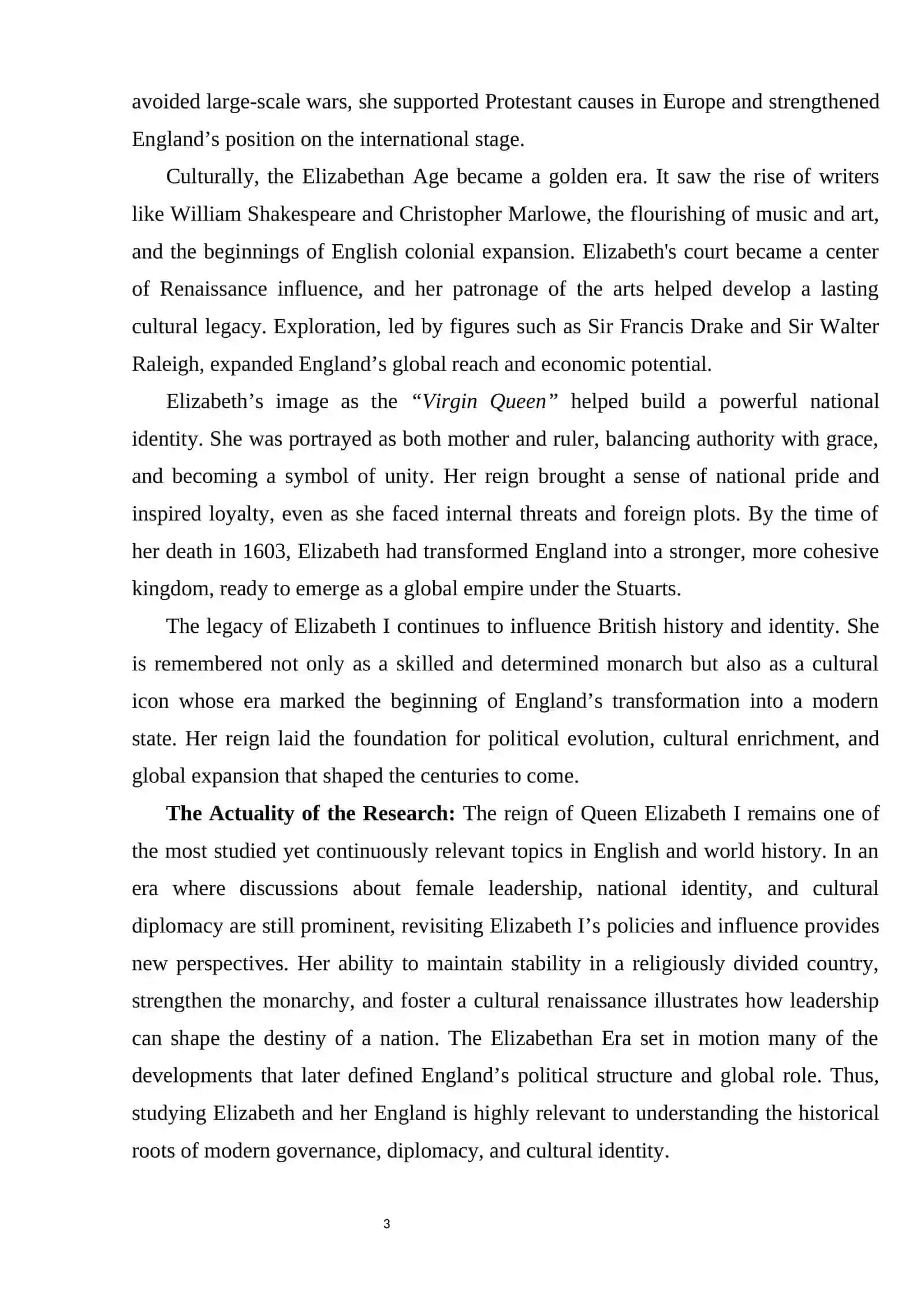 Course Work on "Elizabeth and England" 4