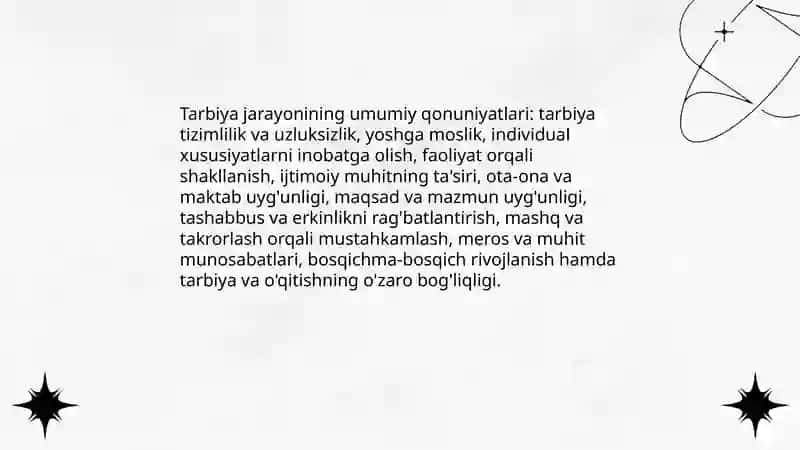 Tarbiya qonuniyatlari va tamoyillari 4