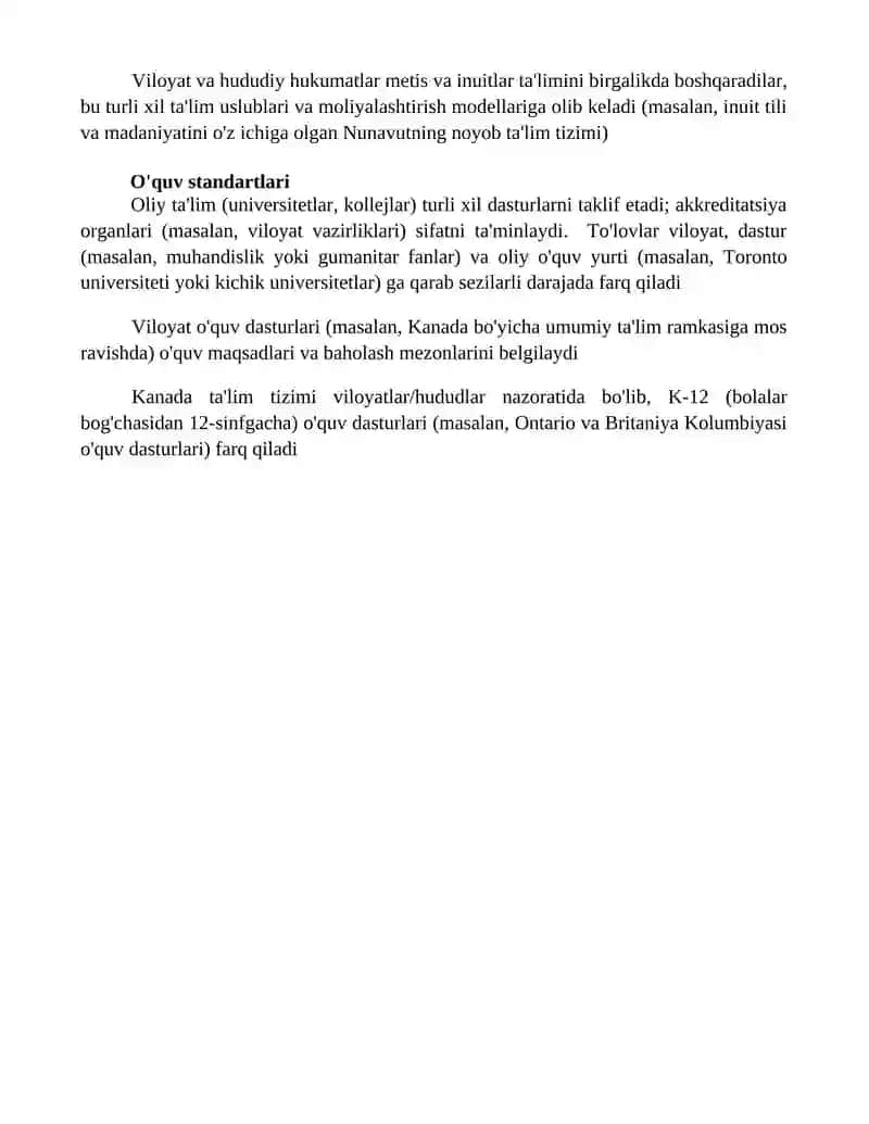 Kanadada talim tarbiya jarayoni 4