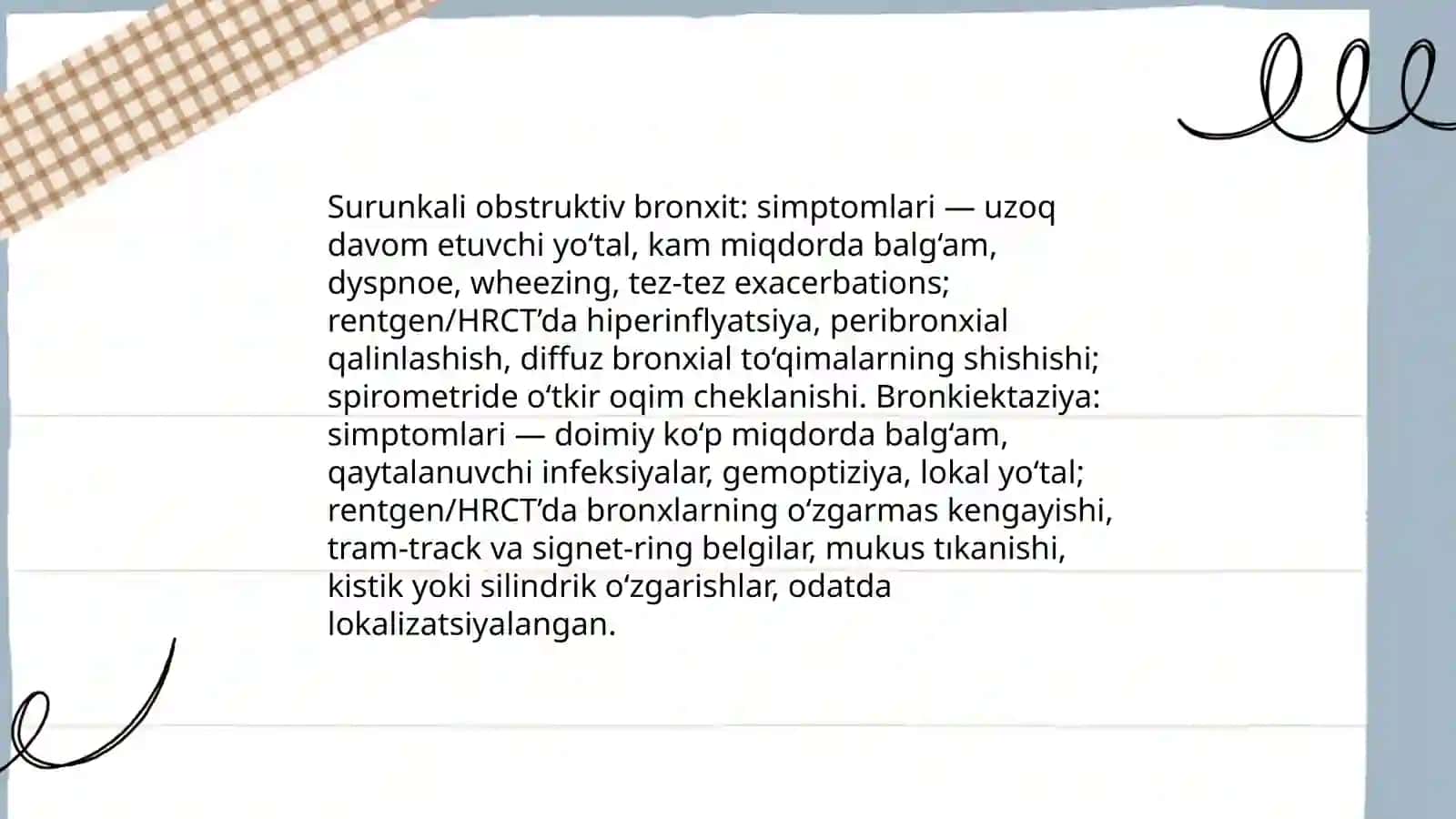 Surunkali obsturuktib bronxit qiyosiy tashxislash 4