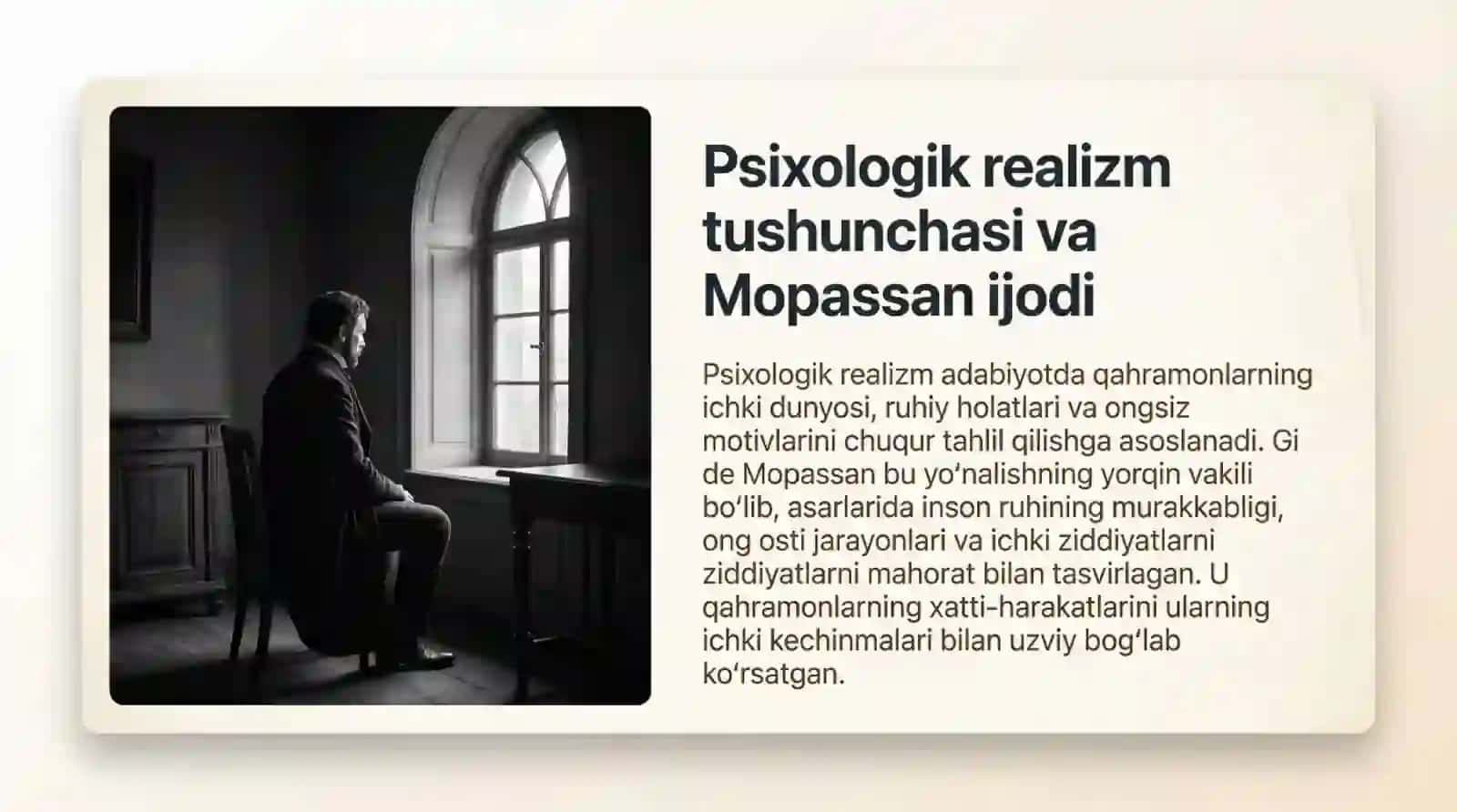 Mopassan hikoyalarida psixologik ta’sirning chuqurligi 4
