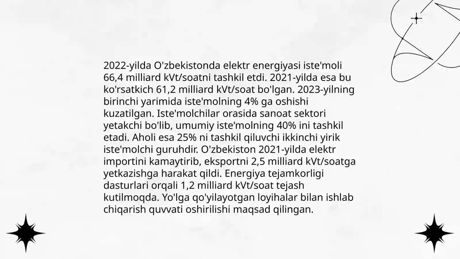 Elektr energiyaning statistik maʼlumotlari 4