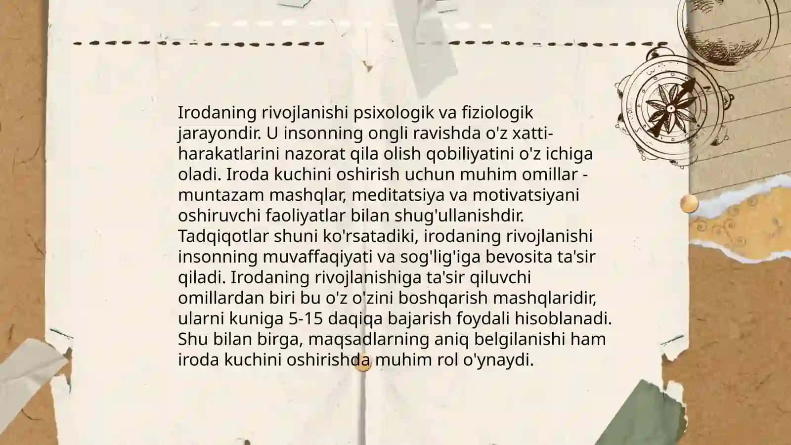 Shaxsning psixologik holatlari Iroda 4
