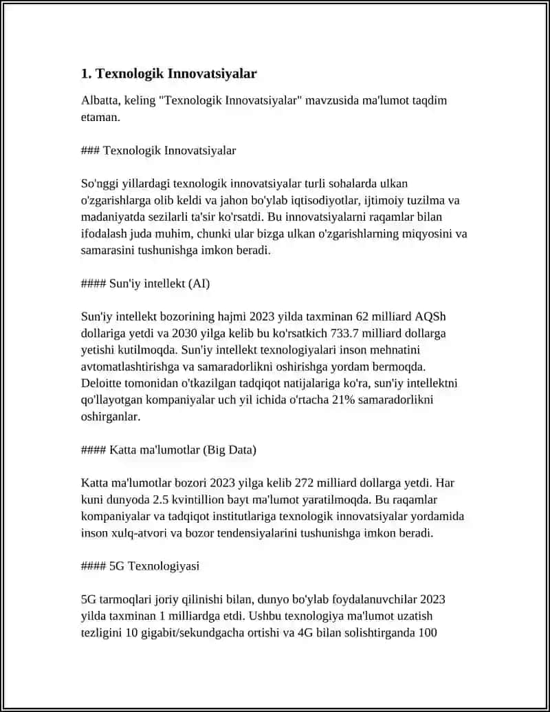 Texnologik Innovatsiyalar 4