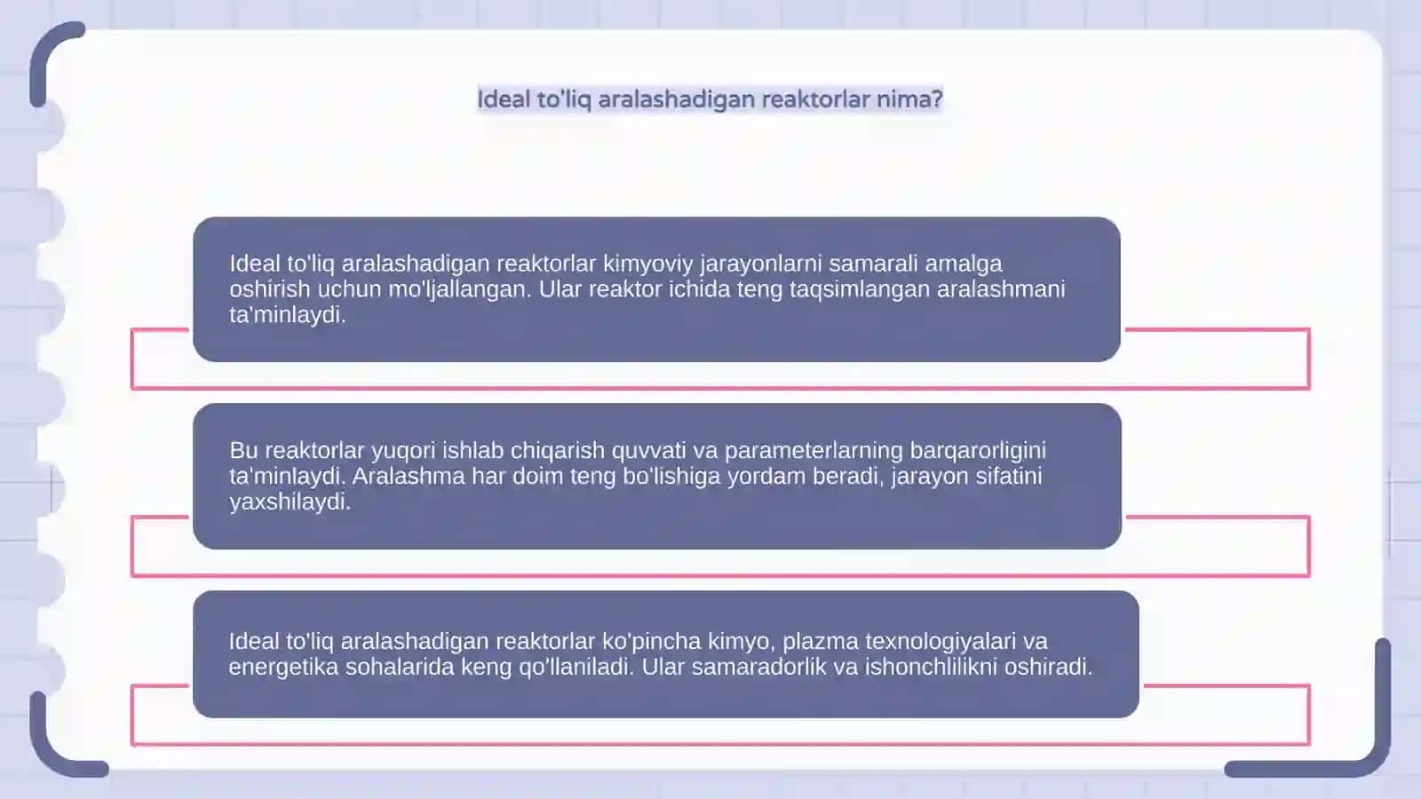 Ideal to'liq aralashadigan reaktorlar 4