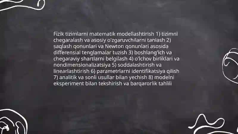 Matematik modellar qurish. Tizimlar yaratish 4
