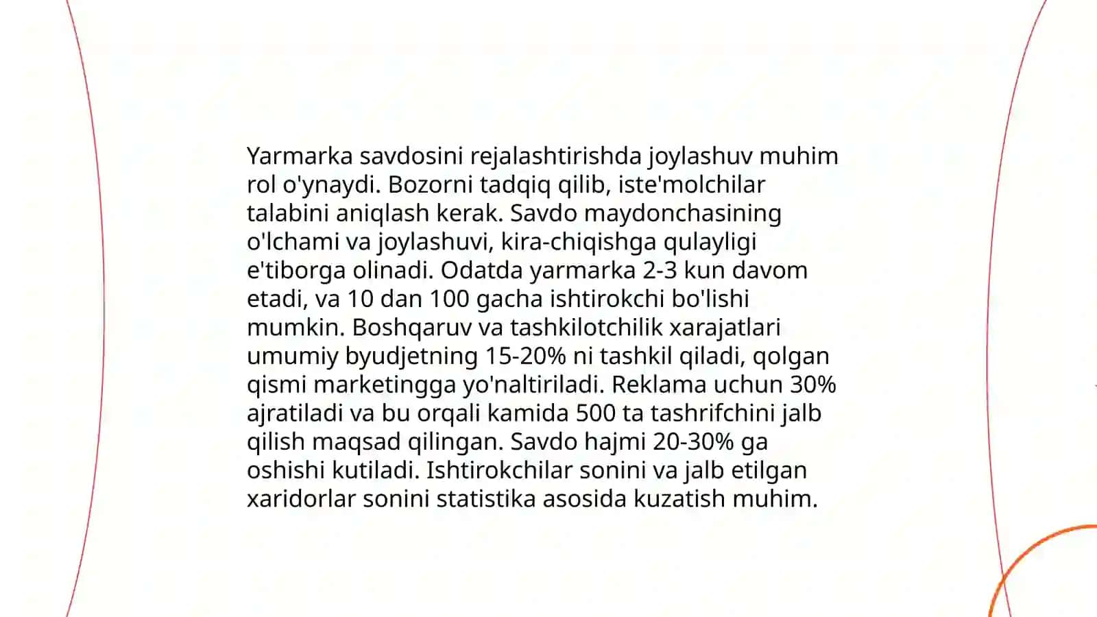 Yarmarka savdosini tashkil etish 4