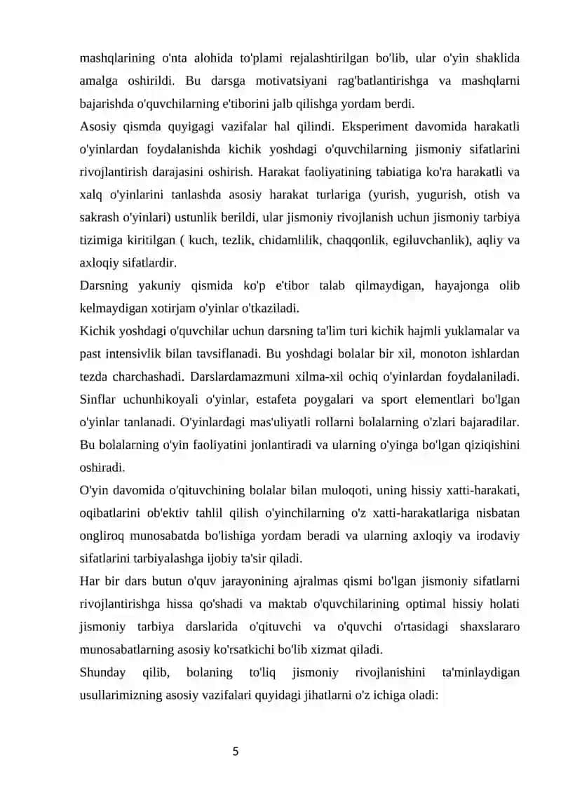 Harakatli oʻyinlar orqali sport oʻyinlari elementlarini oʻrgatish 4