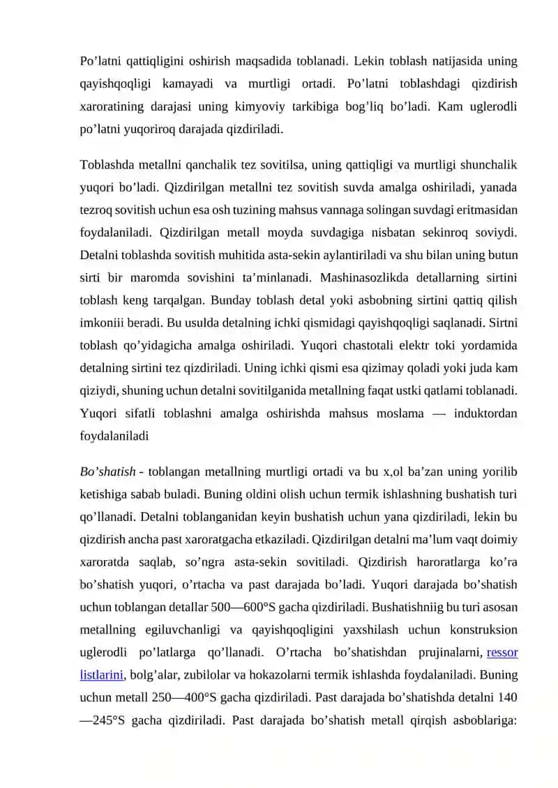 Detallarga termik ishlov berish texnologiyasi 4