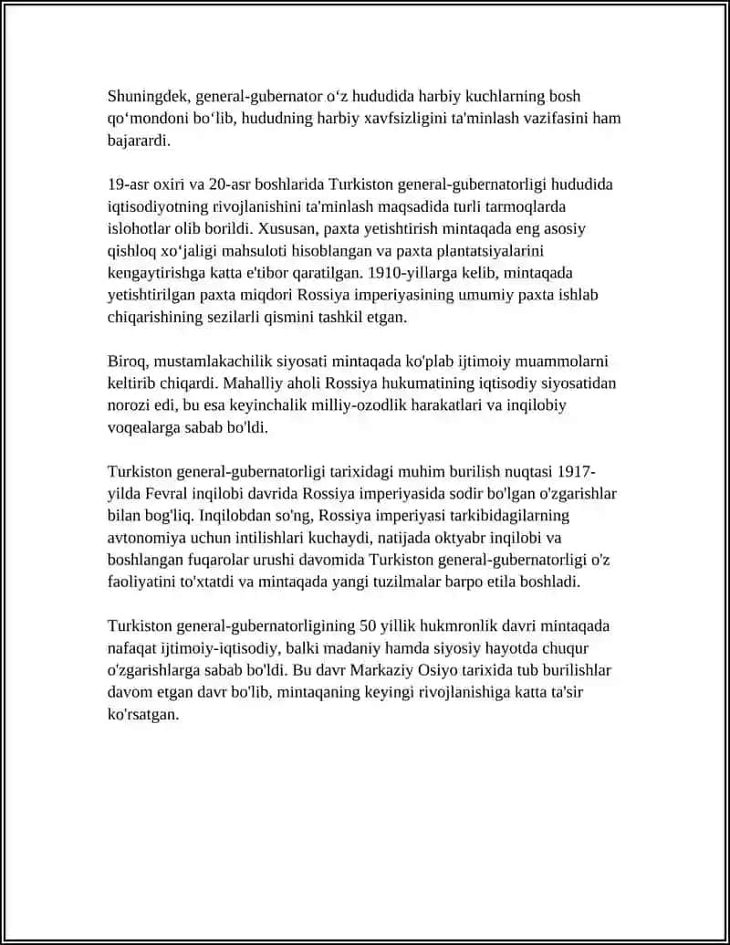 TURKISTON GENERAL GUBERNATORLIGI KANSELARIYASI MATERIALLARI 4