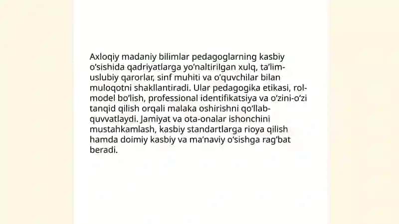 Pedagoglarning Axloqiy Madaniy Bilimlari 4