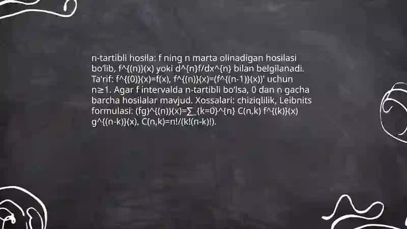 Yuqori tartibli hosilalar 4