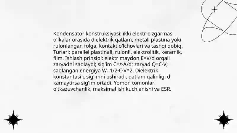 Elektr sigʻimi kondensatorlari 4