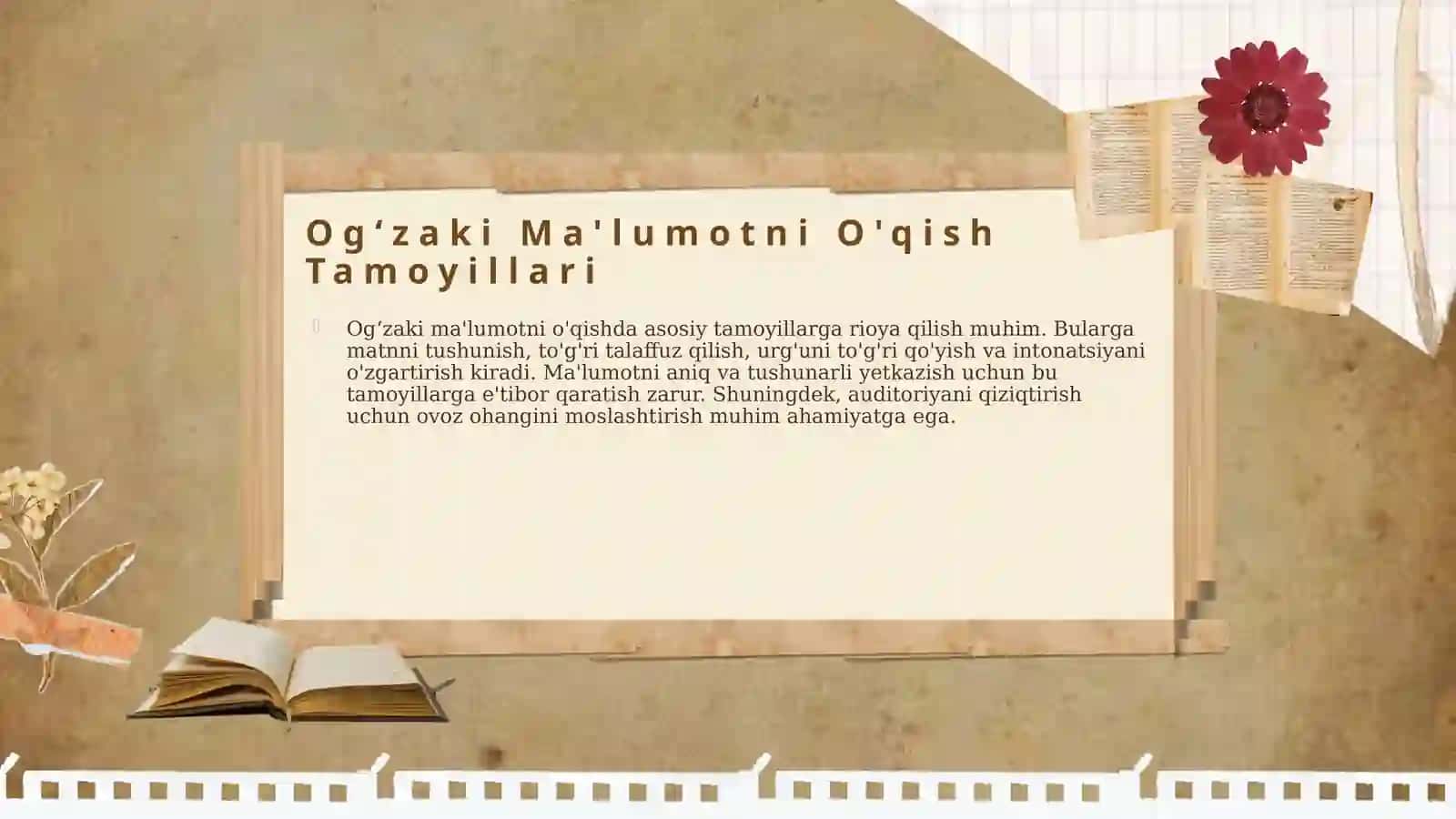 Ogʻzaki maluotni oʻqish va taqdim etish 4