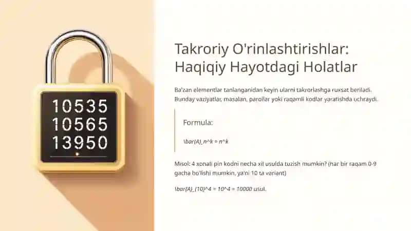 Kombinatorika Formulalari Yordamida Masalalar Tuzishga Kirish 4