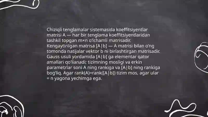 Chiziqli tenglamalar sistemasi 4