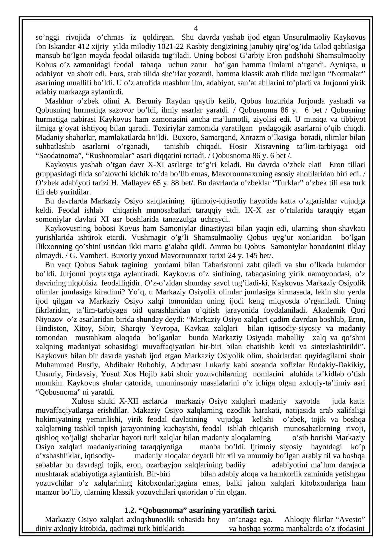Kaykovusning pedagogika sohasida qarashlarini o’rganish 4