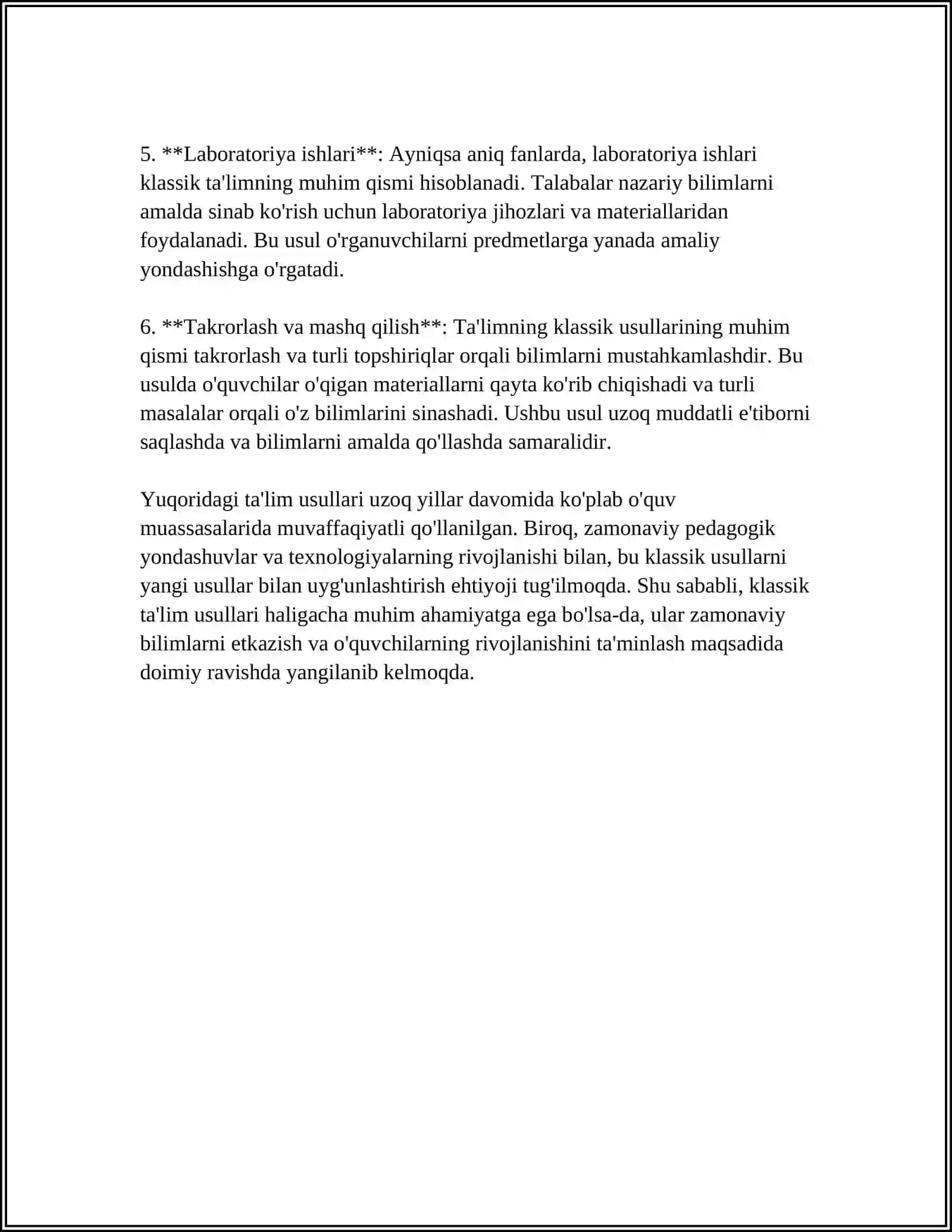 TA'LIM METODLARI VA VOSITALARI 4