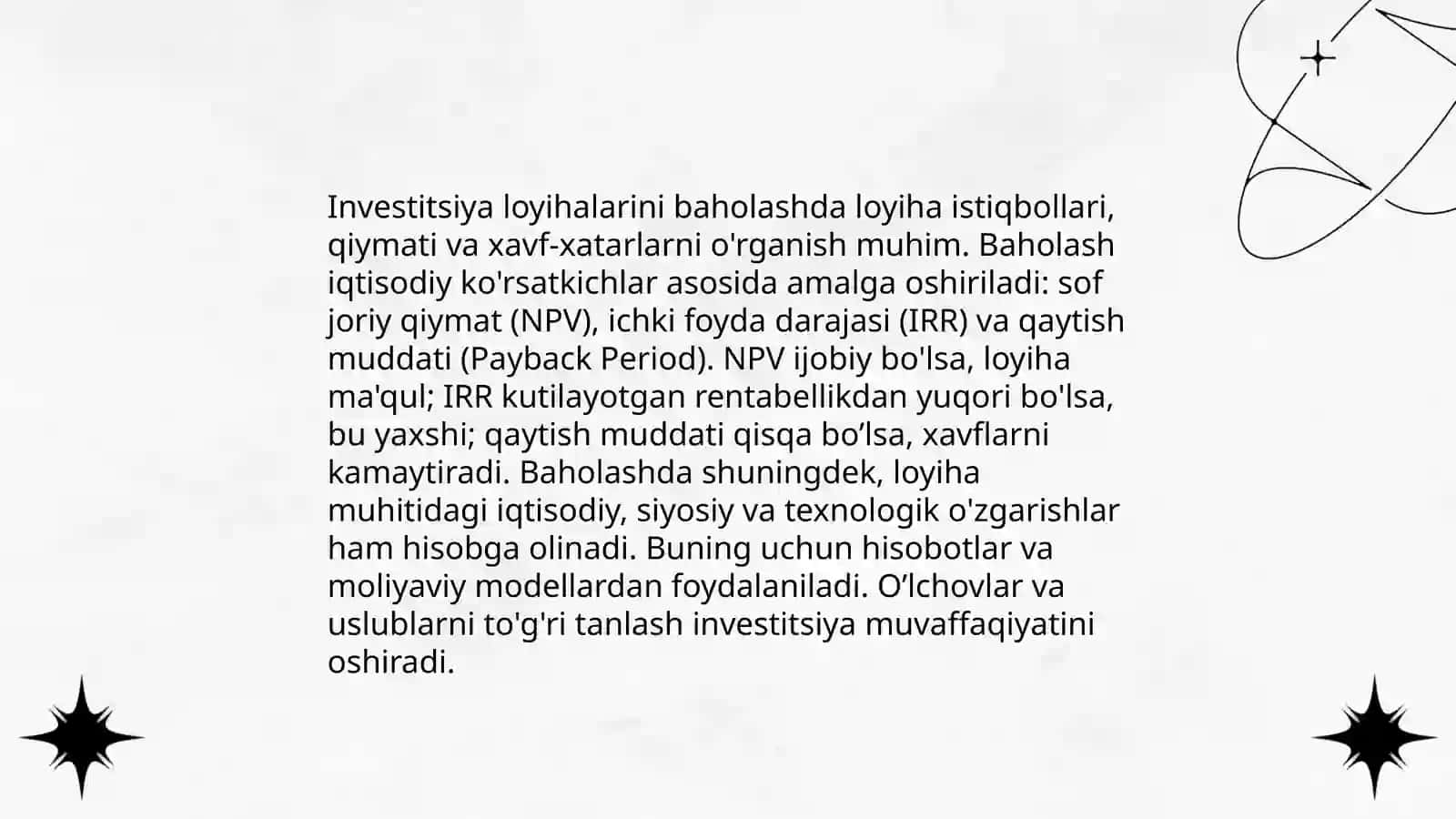 Investitsiyalar hisobi va uni takomillashtirish masalalari 4