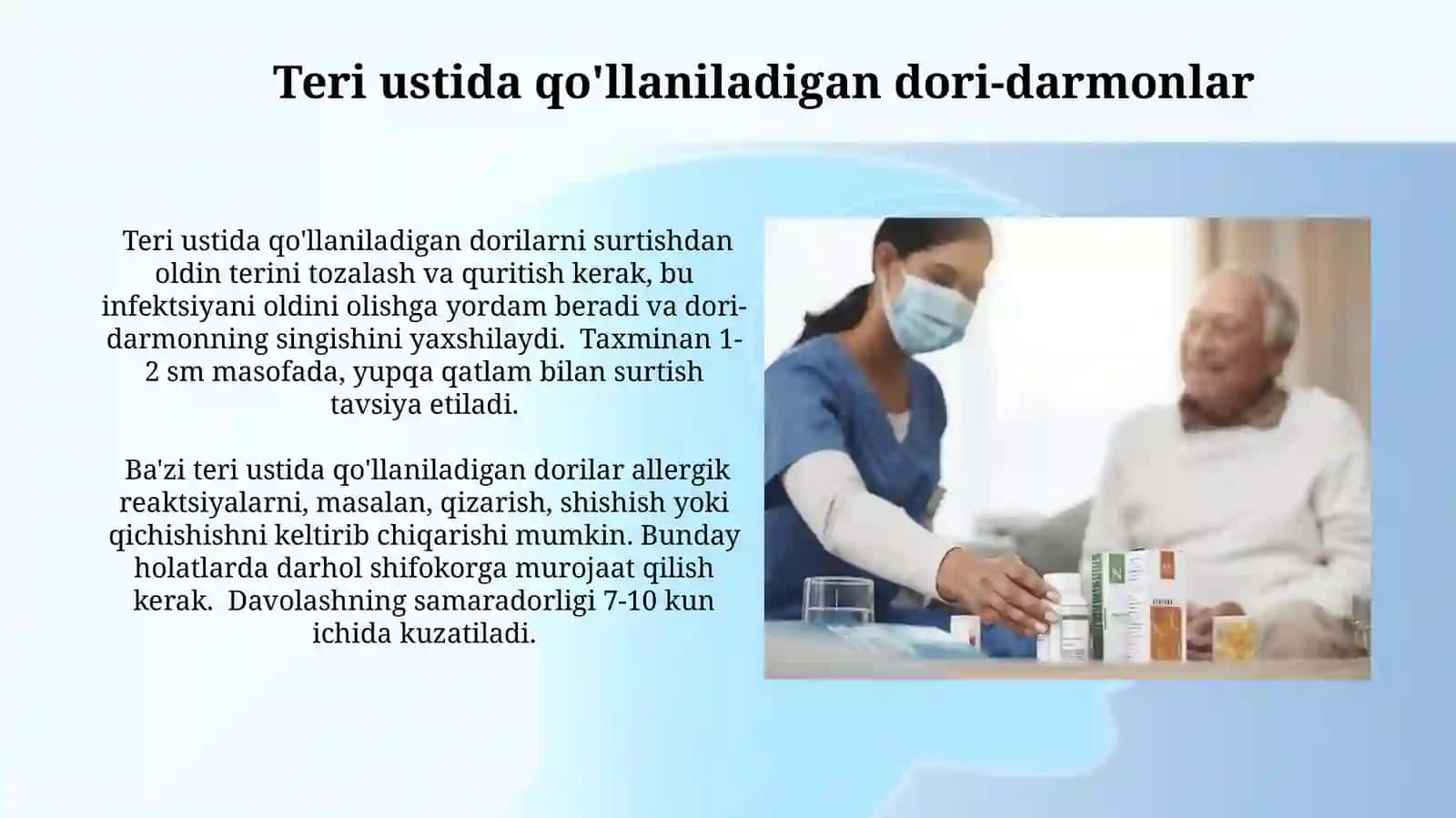 Dori moddalarini yuborishda bemorga hamshiralik parvarishi 4