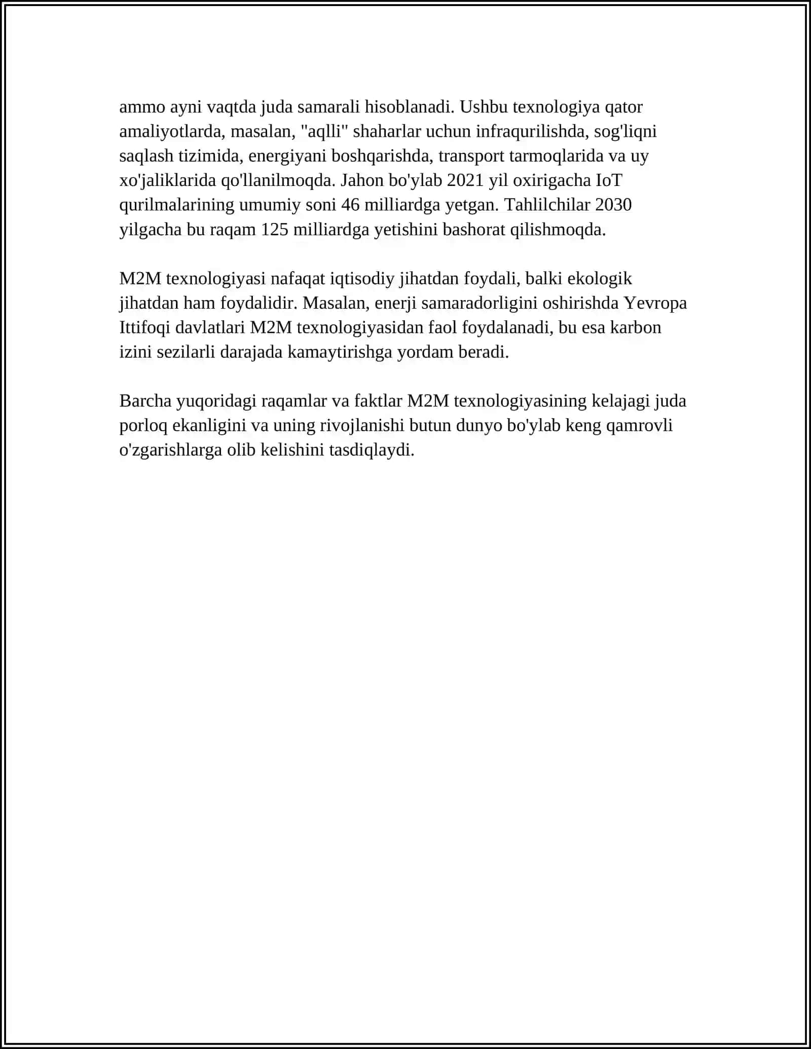 M2M TEXNOLOGIYASI- INTERNET ASHYOLARI ASOSI SIFATIDA 4