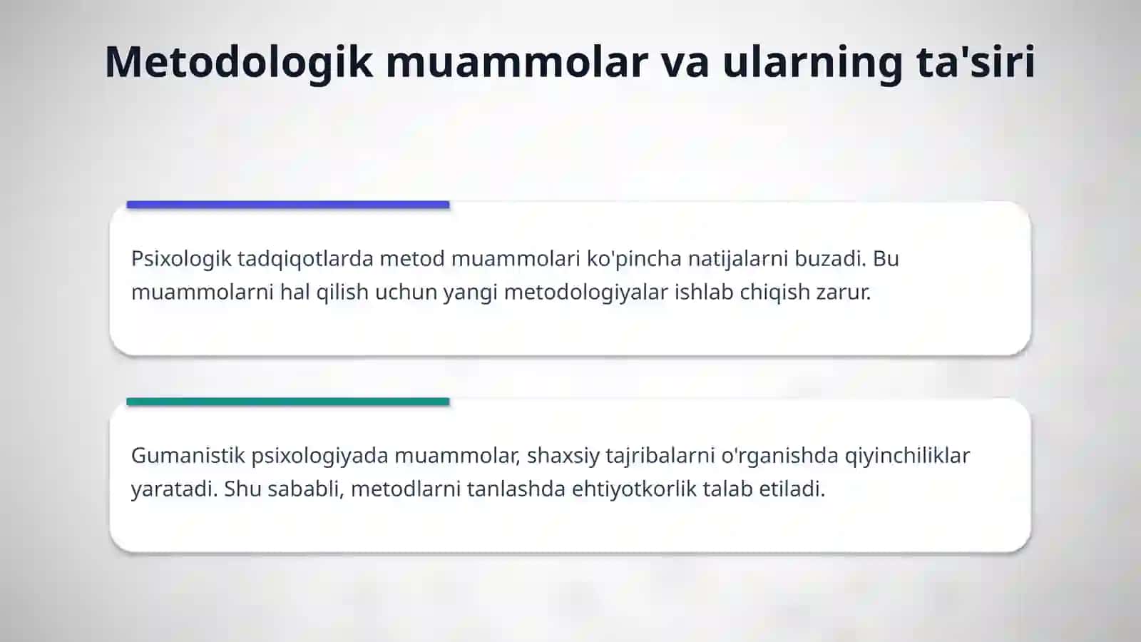 Gumanistik psixologiyada metod muammosi. 4