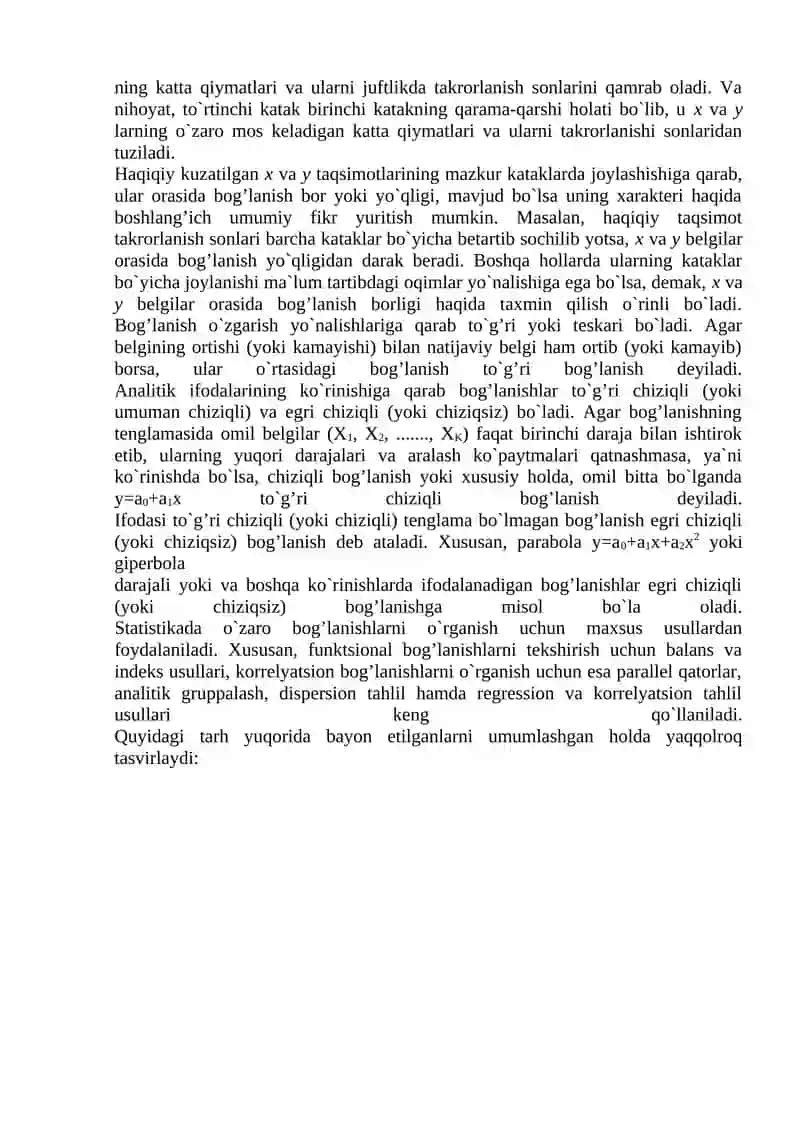 O‘zaro bog‘lanishlarni statistik o‘rganish 4