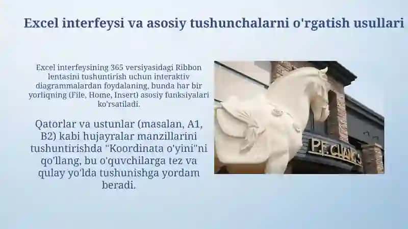 Excel dasturi bilan ishlash mavzusini oʻqitish metodikasi 4
