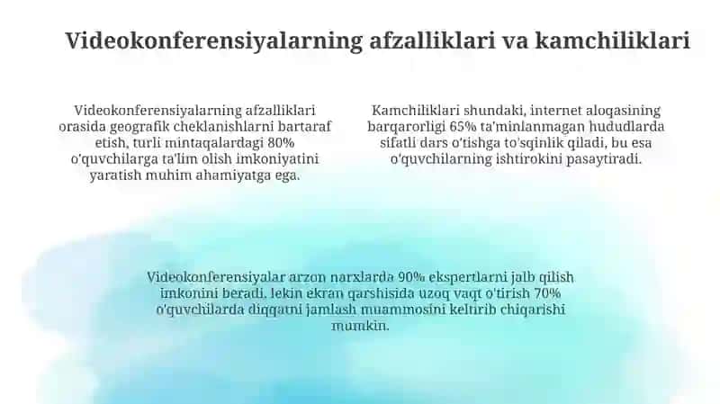 Ta'lim Jarayonida Video Konferensiyalar 4