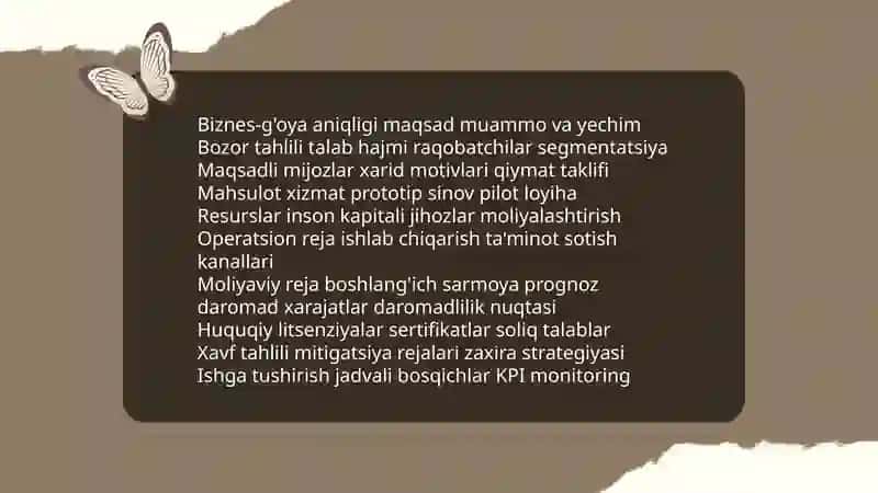 Tadbirkorlik faoliyatini rejalashtirish 4