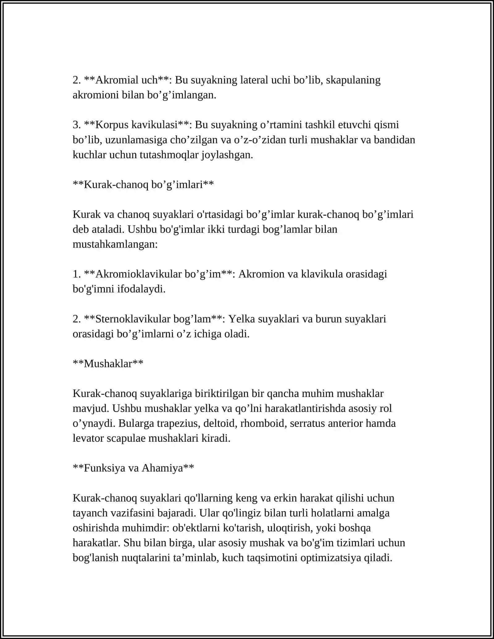 MUSTAQIL ISH Mavzu: KURAK CHANOQ SUYAKLARI 4