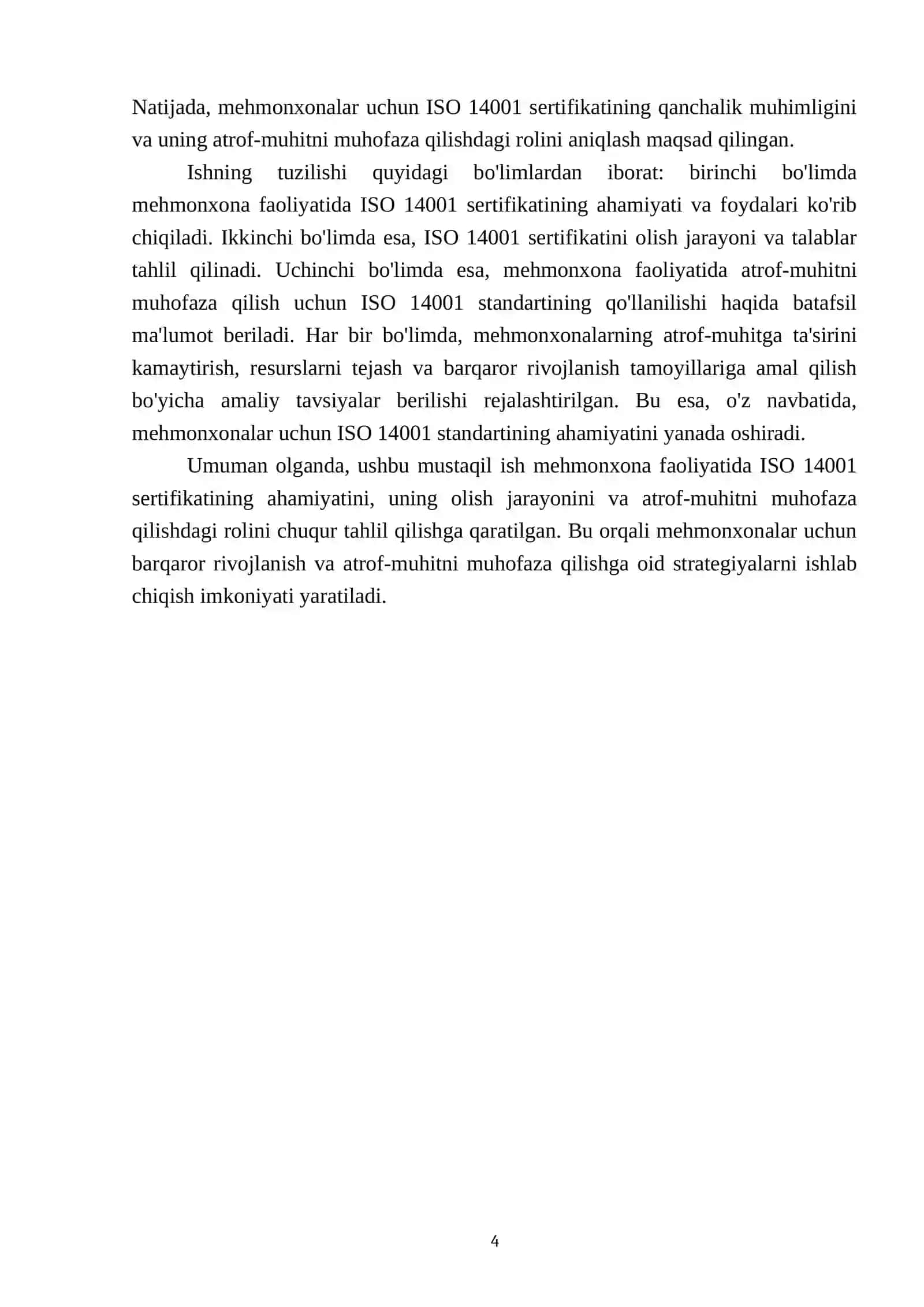 Mehmonxona faoliyatida ISO14001 sertifikati 4
