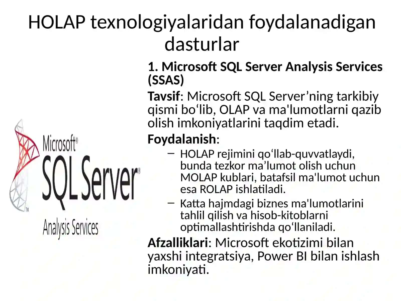 HOLAP texnologiyalari 4
