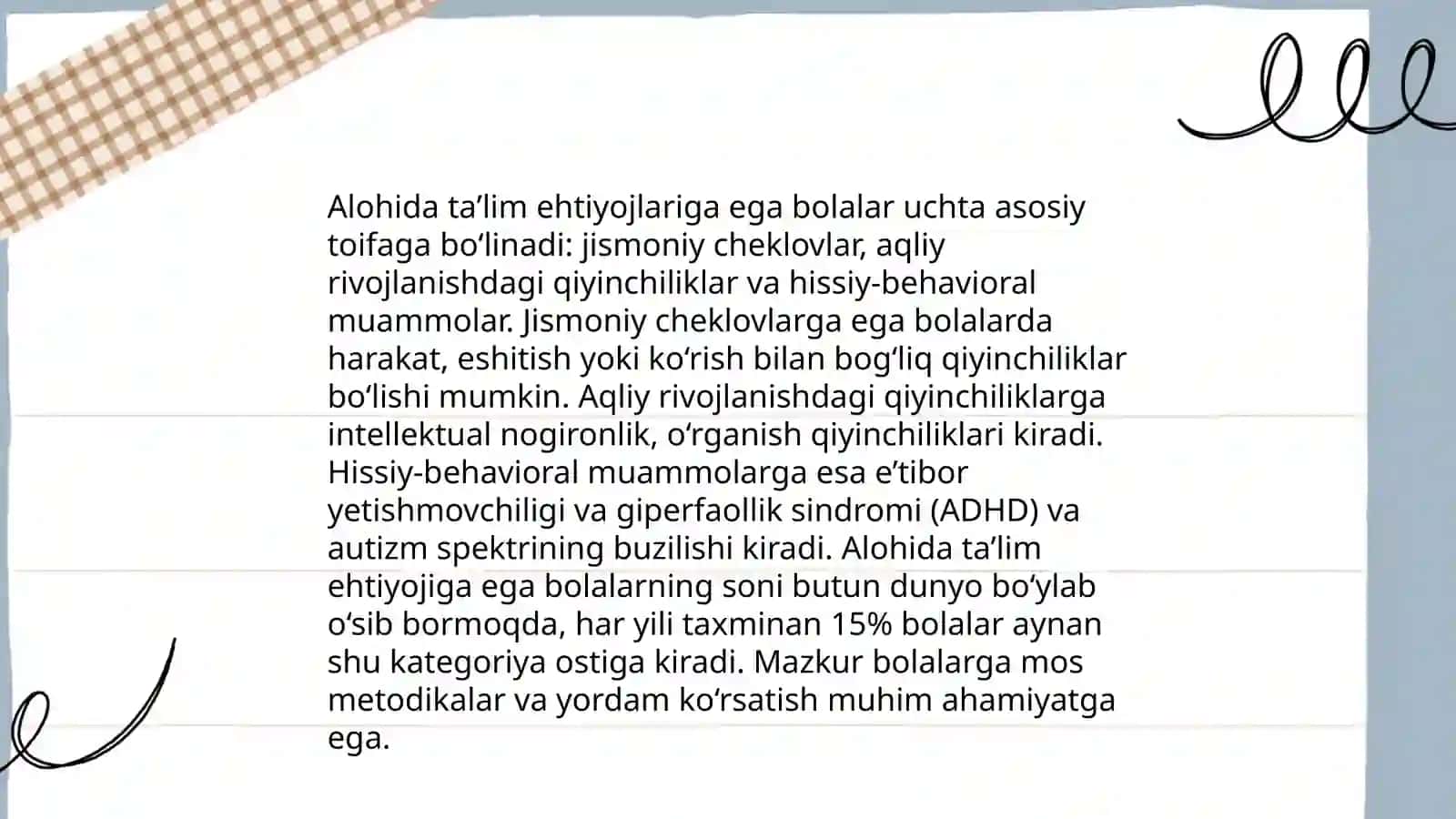 Alohida taʼlim ehtiyojlariga ega bolaning taʼlim marshrutining modeli 4