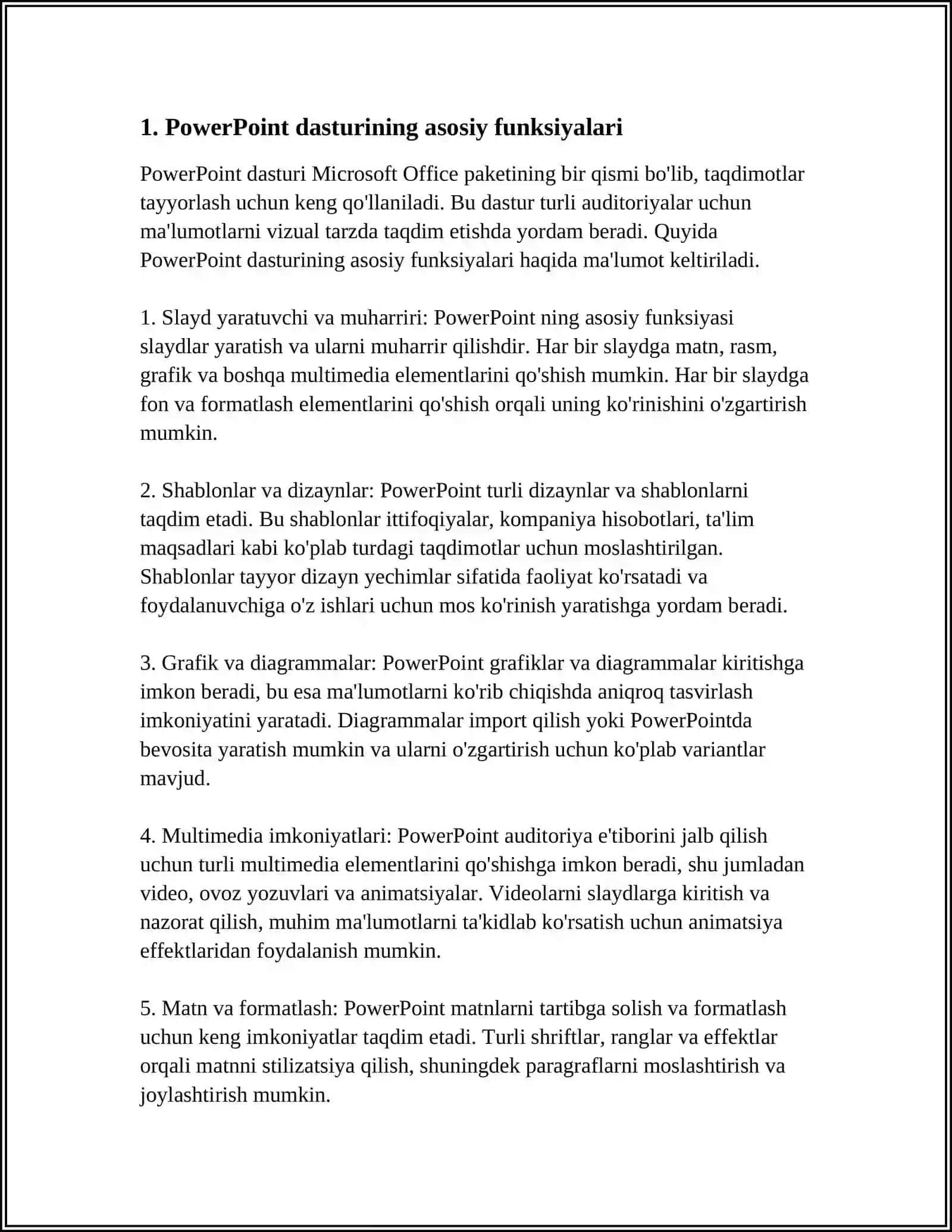 MS POWER POINT DASTURI ORQALI SOHA BOʼYICHA ANIMASION TAQDIMOTNOMA 4