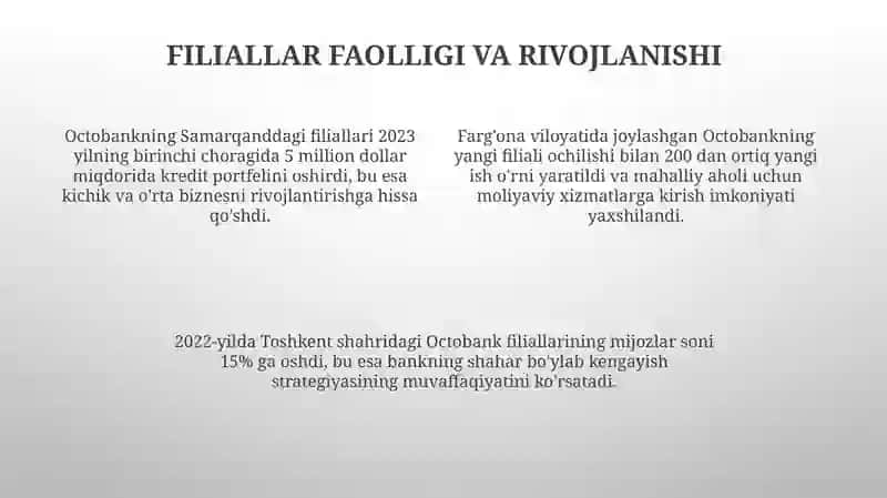 Octobank Filiallari va Mijozlari 4
