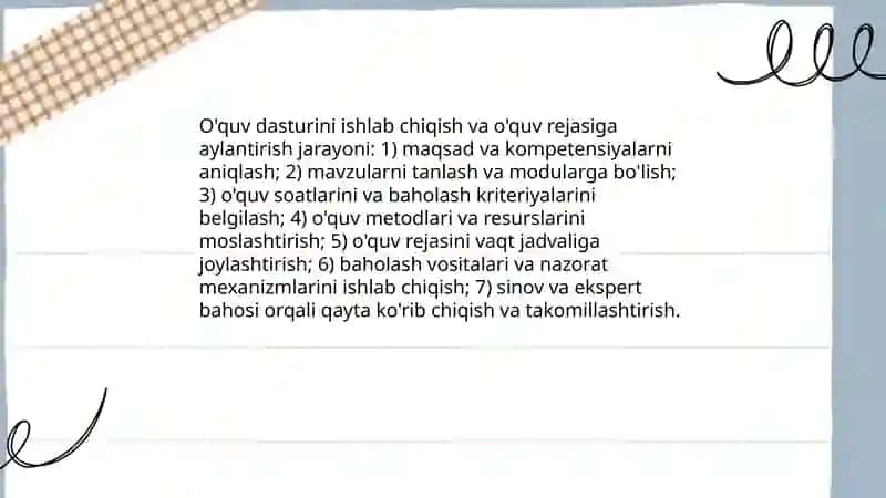O'quv ishlarini rejalashtirish 4